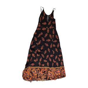 Band of Gypsies Small Maxi Paisley Black Lace Spaghetti Strap Dress